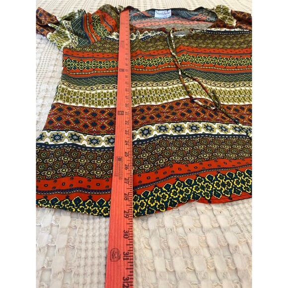 North Style Boho Peasant Blouse Size XL Rounded Neckline Flowy Long Top Comfy - Picture 7 of 9